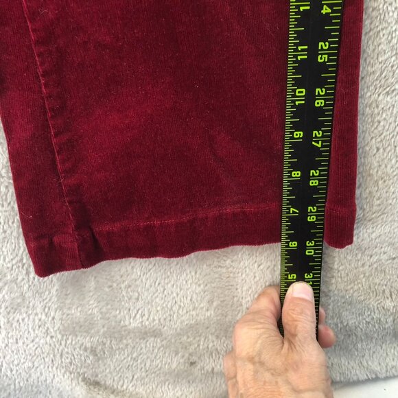 Unique Vintage Women Pants Medium Red Corduroy Flare Leg Preppy Y2K Casual Retro - Picture 6 of 11